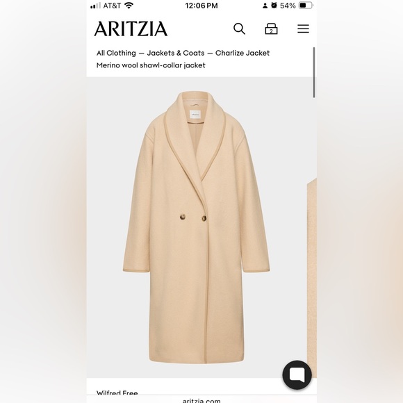 Aritzia Wilfred Charlize Coat in Heather Bone - Picture 1 of 8